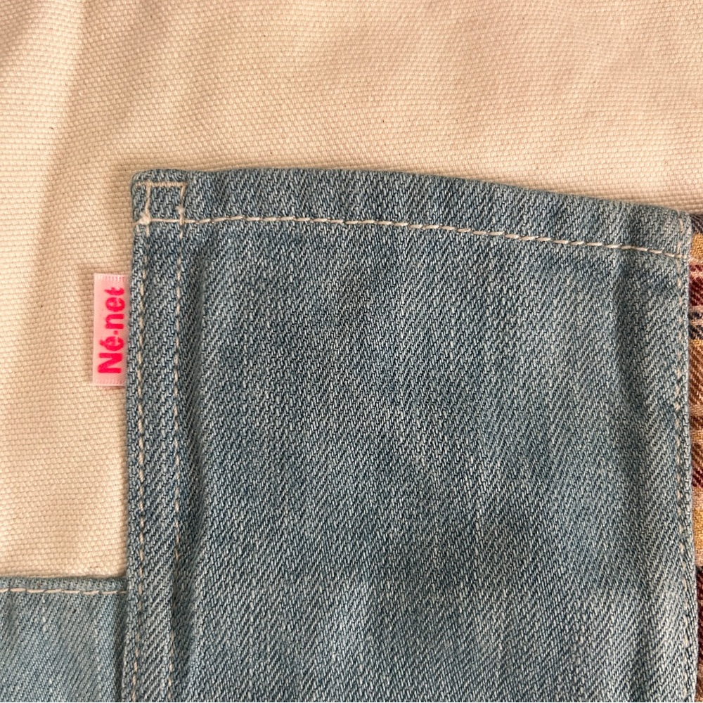 Issey Miyake N-Net Patchwork Denim Shorts Size 2 … - image 7